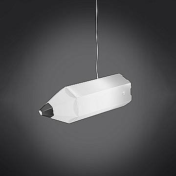 Sospensione Moderna Pin Pen Polilux ® Bianco Con Punta Nera 1 Luce E27
