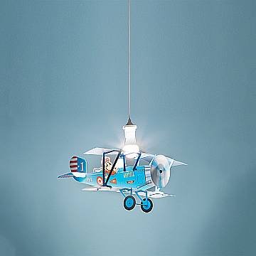 Sospensione Moderna Biplano Polilux ® Blu Biplano Blu 1 Luce E27