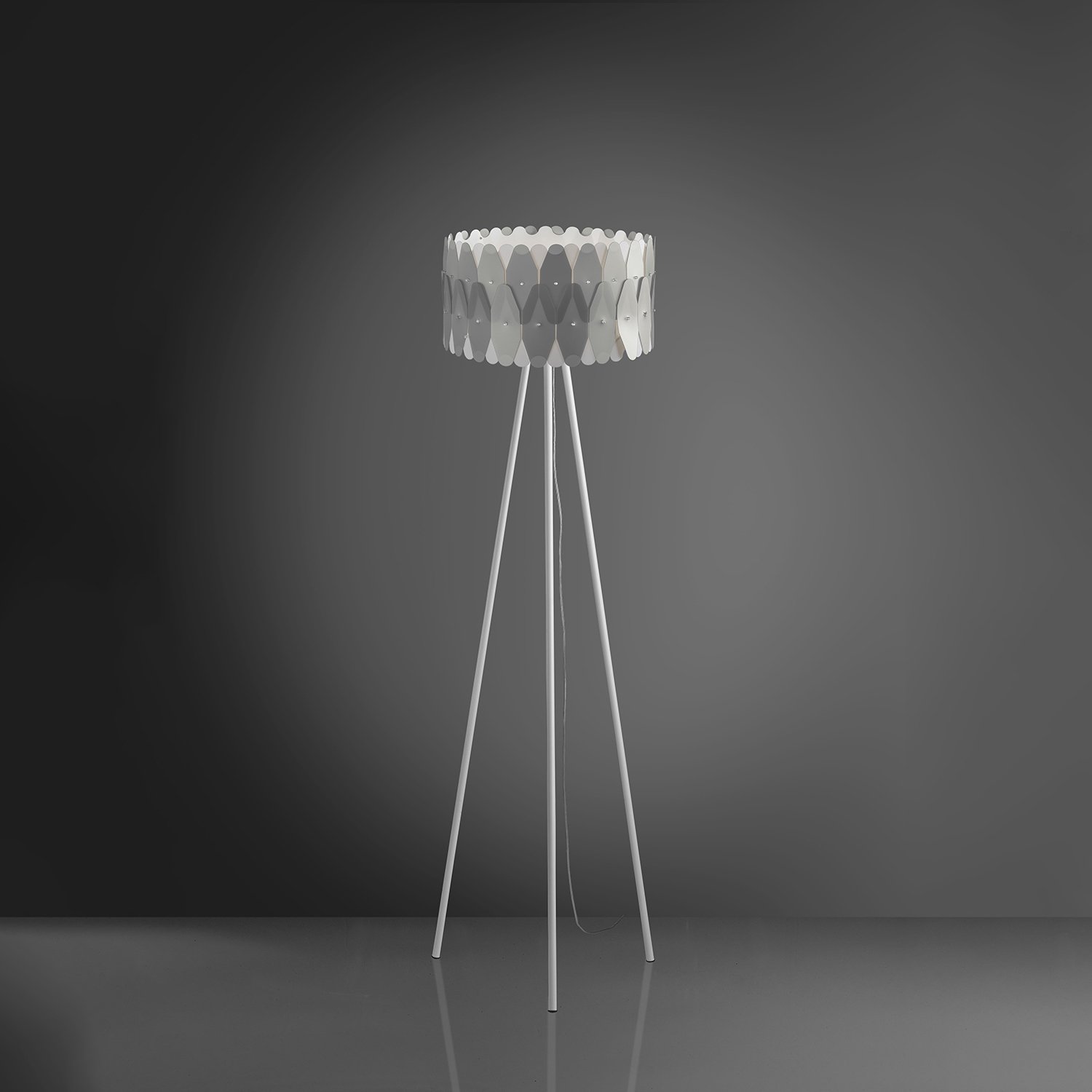 Piantana Moderna Amanda Polilux ® Argento E Metallo 1 Luce E27 AMD-C/3P/148/SVR