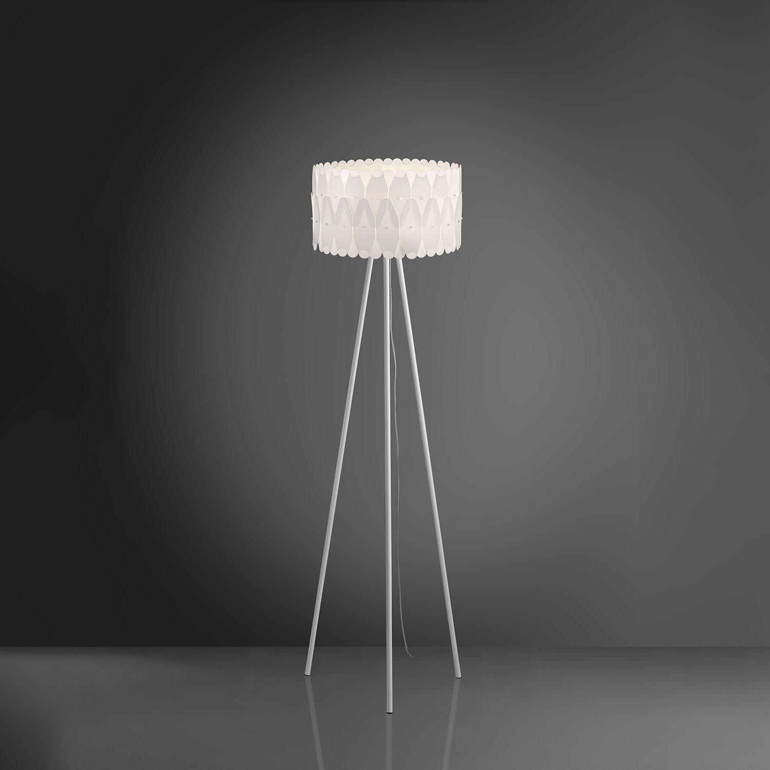Piantana Moderna Amanda Polilux ® Bianco E Metallo 1 Luce E27 AMD-C/3P/148/W