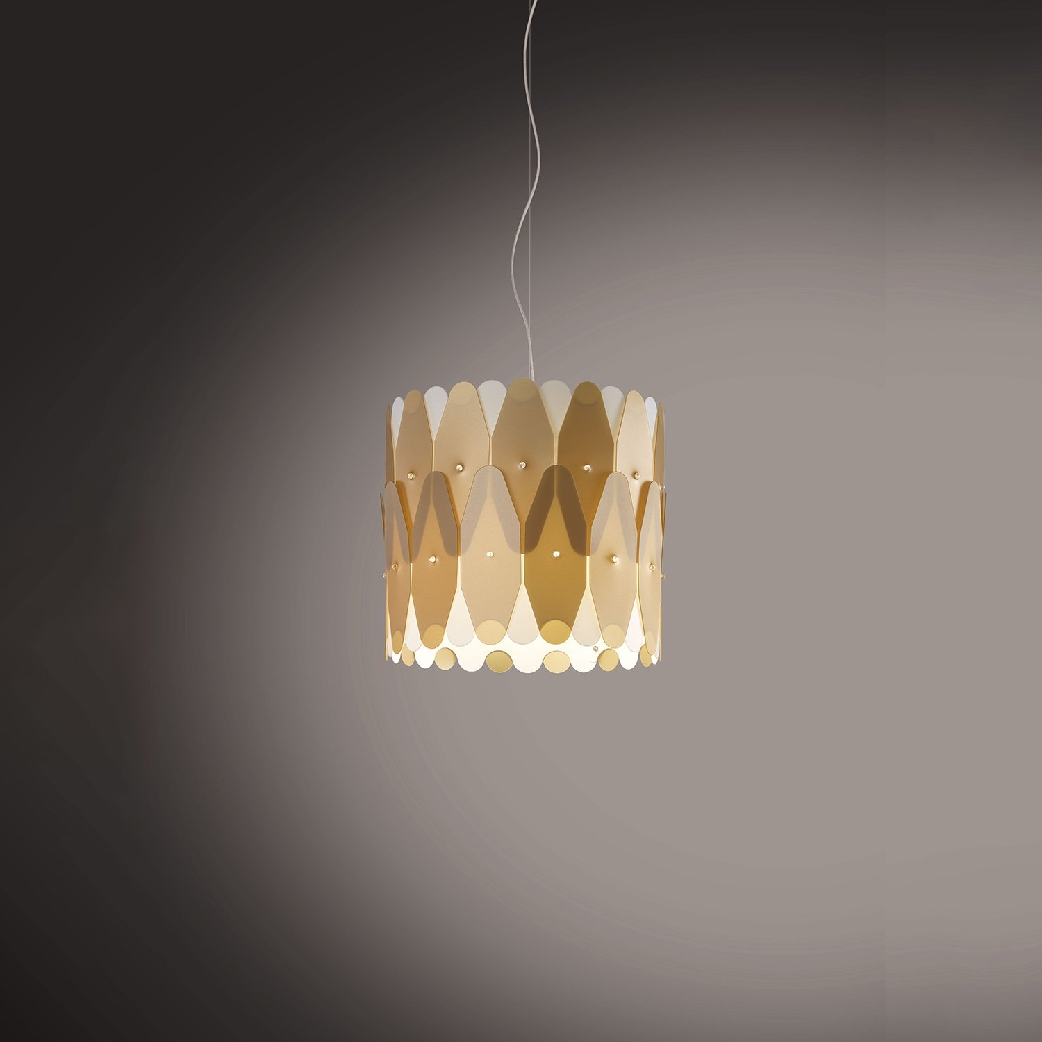 Sospensione Moderna Amanda Polilux ® New Gold E Metallo Cromo 1 Luce E27 AMD-C/S/27/NGLD