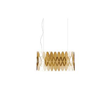 Lampadario Moderno Ovale Amanda Polilux ® New Gold E Metallo Cromo 3 Luci E27