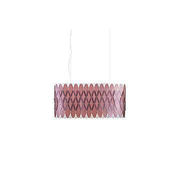 Lampadario Moderno Amanda Polilux ® Pink Metal E Metallo Cromo 6 Luci E27