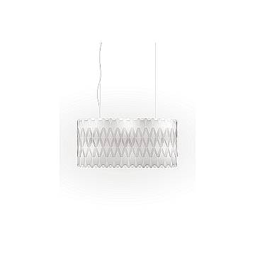 Lampadario Moderno Amanda Polilux ® Bianco E Metallo Cromo 6 Luci E27