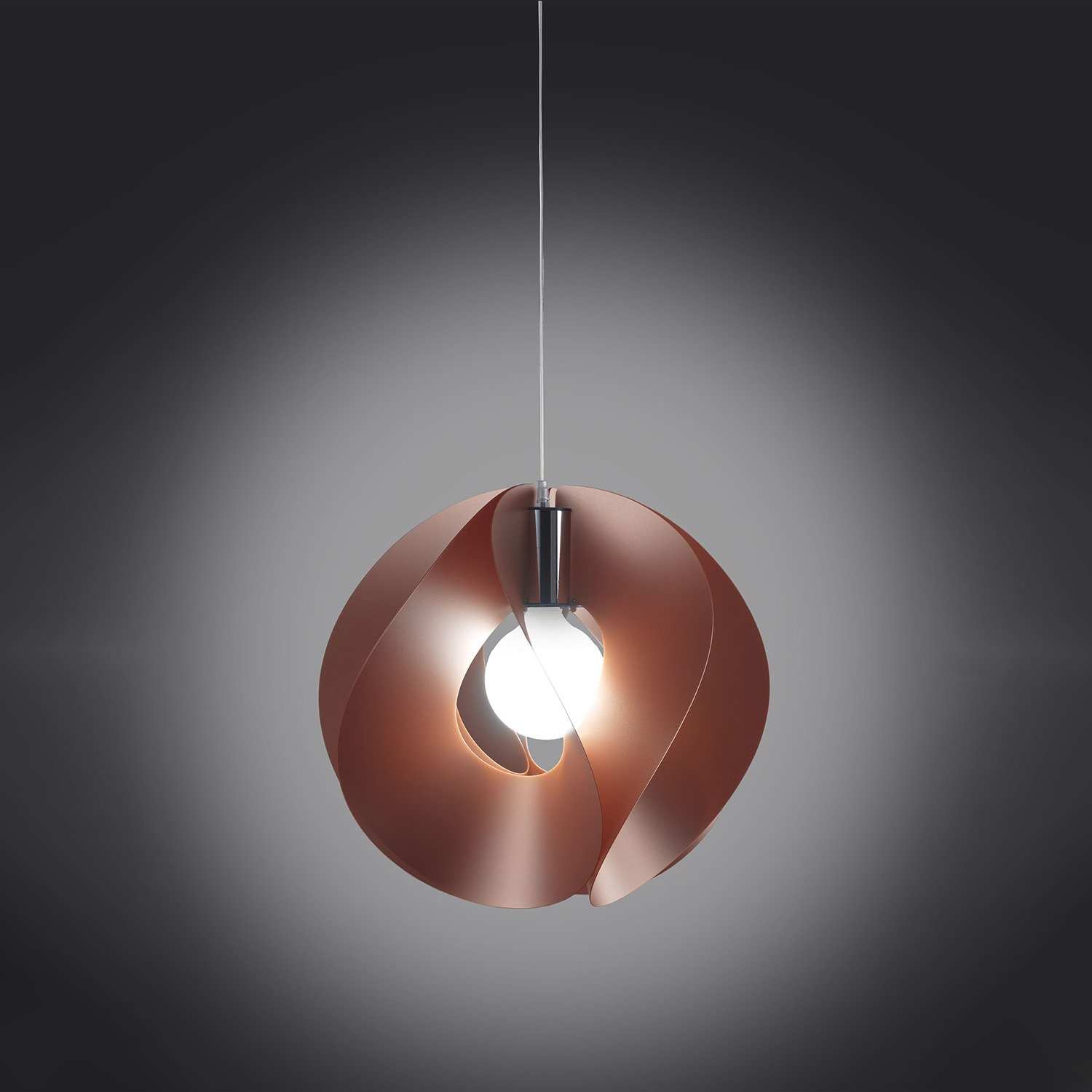 Sospensione Moderna Atom Polilux ® Rame E Metallo Cromo 1 Luce E27 D54Cm AT/S/54/COP