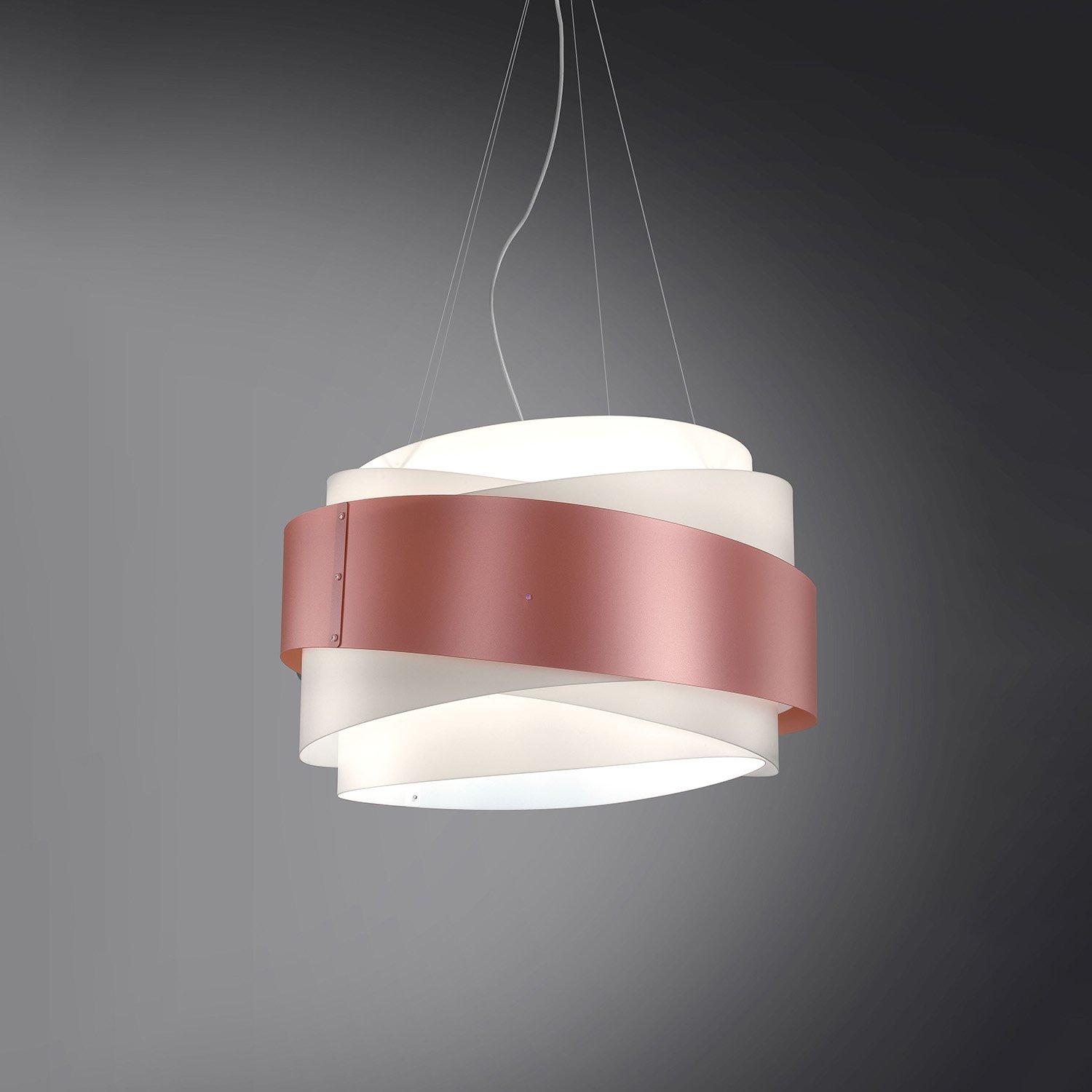 Lampadario Moderno Bea Polilux ® Pink Metal E Metallo Cromo 5 Luci E27 D80Cm BEA/S5/80/PKM