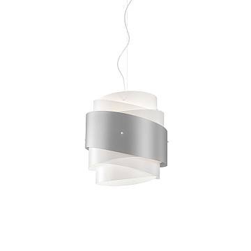 Sospensione Moderna Bea Polilux ® Argento E Metallo Cromo 1 Luce E27 D40Cm