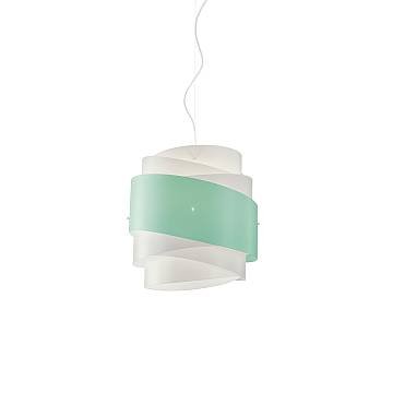 Sospensione Moderna Bea Polilux ® Verde Pastello Metallo Cromo 1 Luce E27 D40Cm