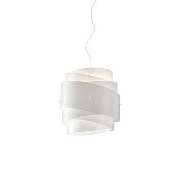 Sospensione Moderna Bea Polilux ® Bianco E Metallo Cromo 1 Luce E27 D40Cm