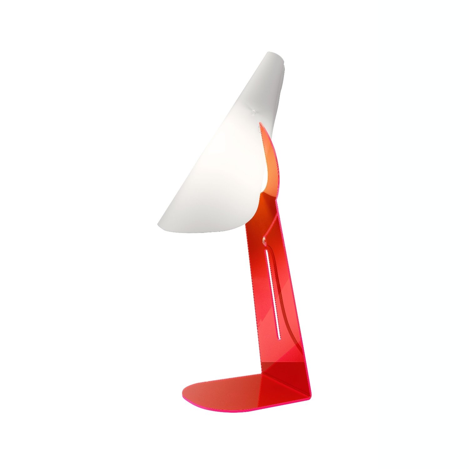 Lampada Scrivania Moderna Calle Polilux ® Rosso Fluorescente Metallo 1 Luce E14 CA/L/W/RF