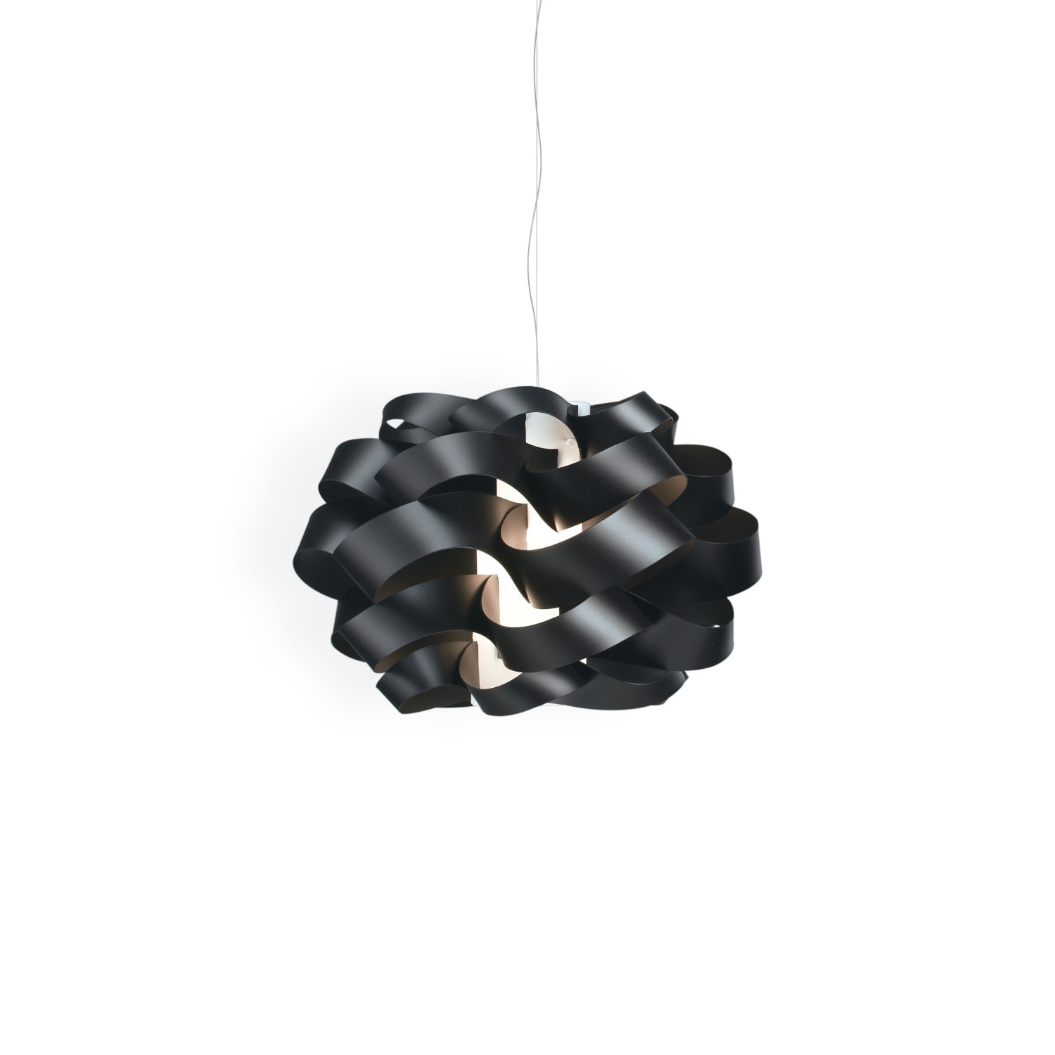 Lampadario Moderno Cloud Polilux ® Nero E Metallo Cromo 5 Luci E27 CLO/S/100/NE
