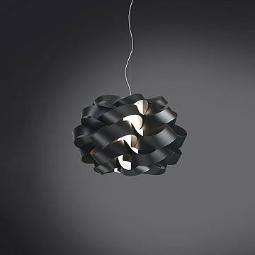 Sospensione Moderna Cloud Polilux ® Nero E Metallo Cromo 1 Luce E14
