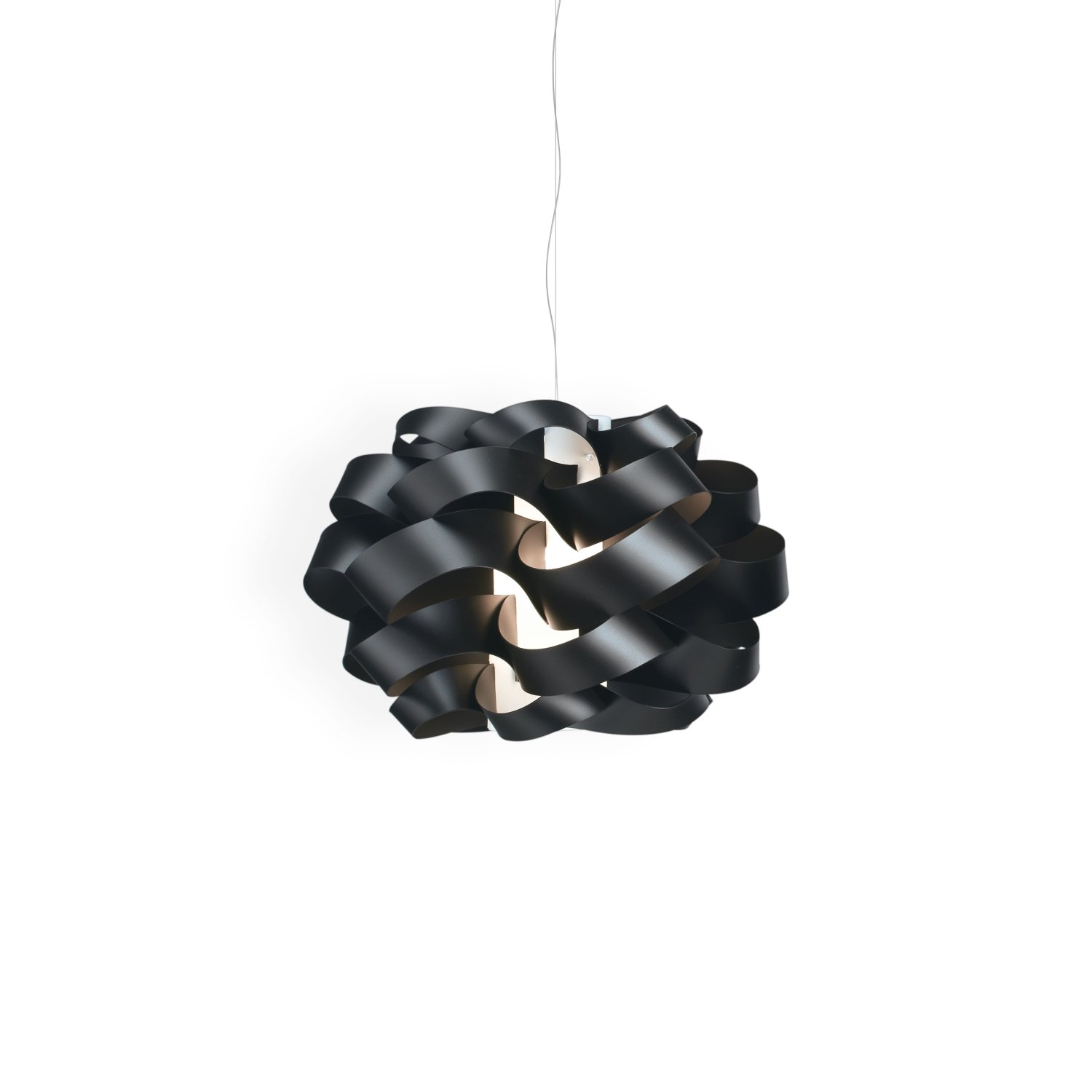 Sospensione Moderna Cloud Polilux ® Nero E Metallo Cromo 1 Luce E27 CLO/S/40/NE