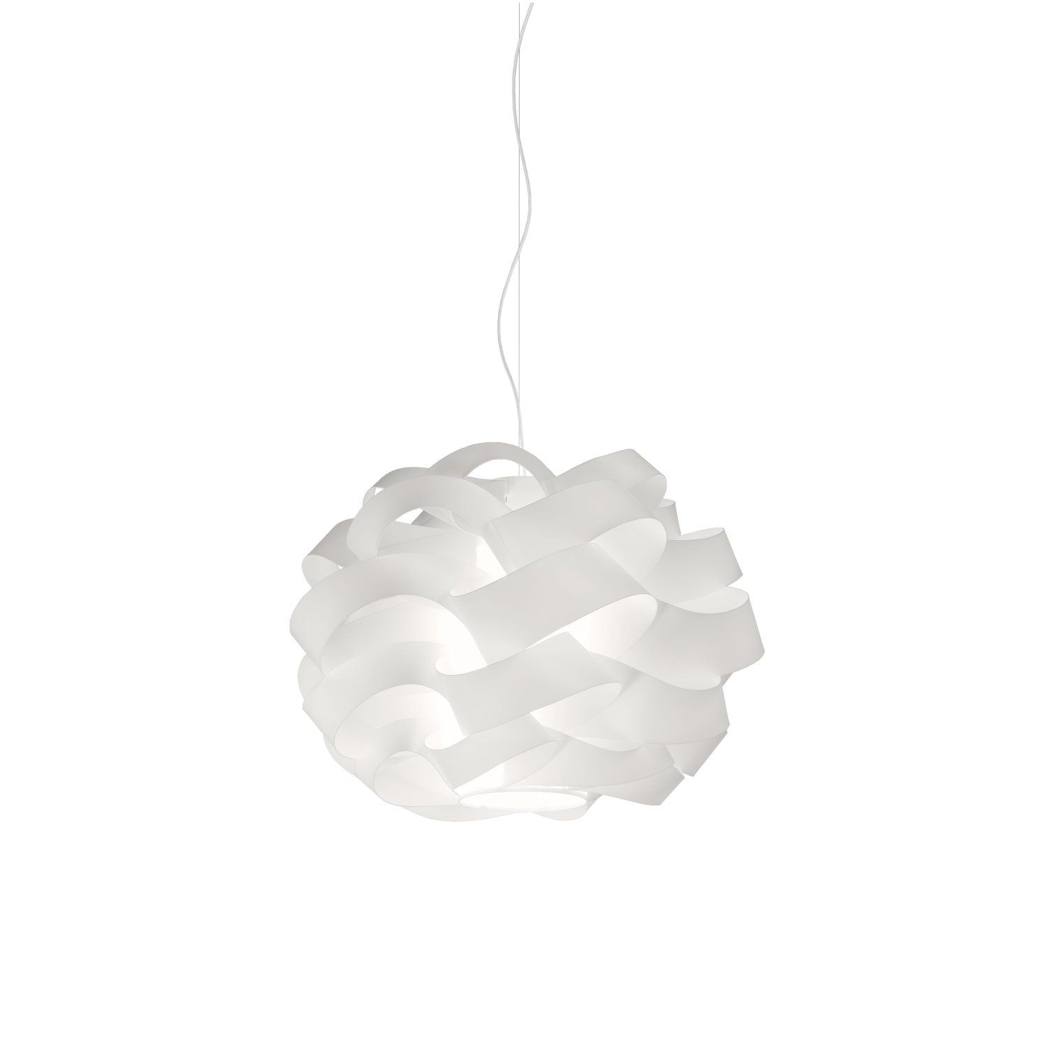 Sospensione Moderna Cloud Polilux ® Bianco E Metallo Cromo 1 Luce E27 CLO/S/40/W