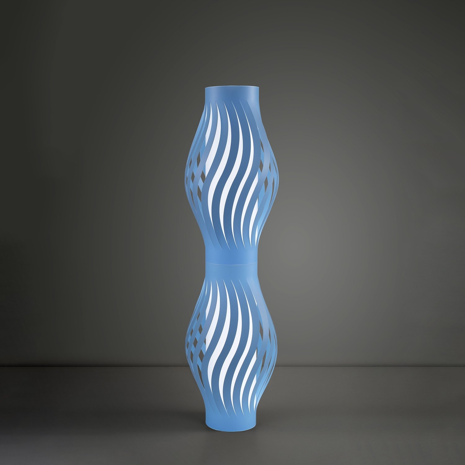 Piantana Moderna Helios Polilux ® Blu Pastello 2 Luci E27 H123Cm D123T/B