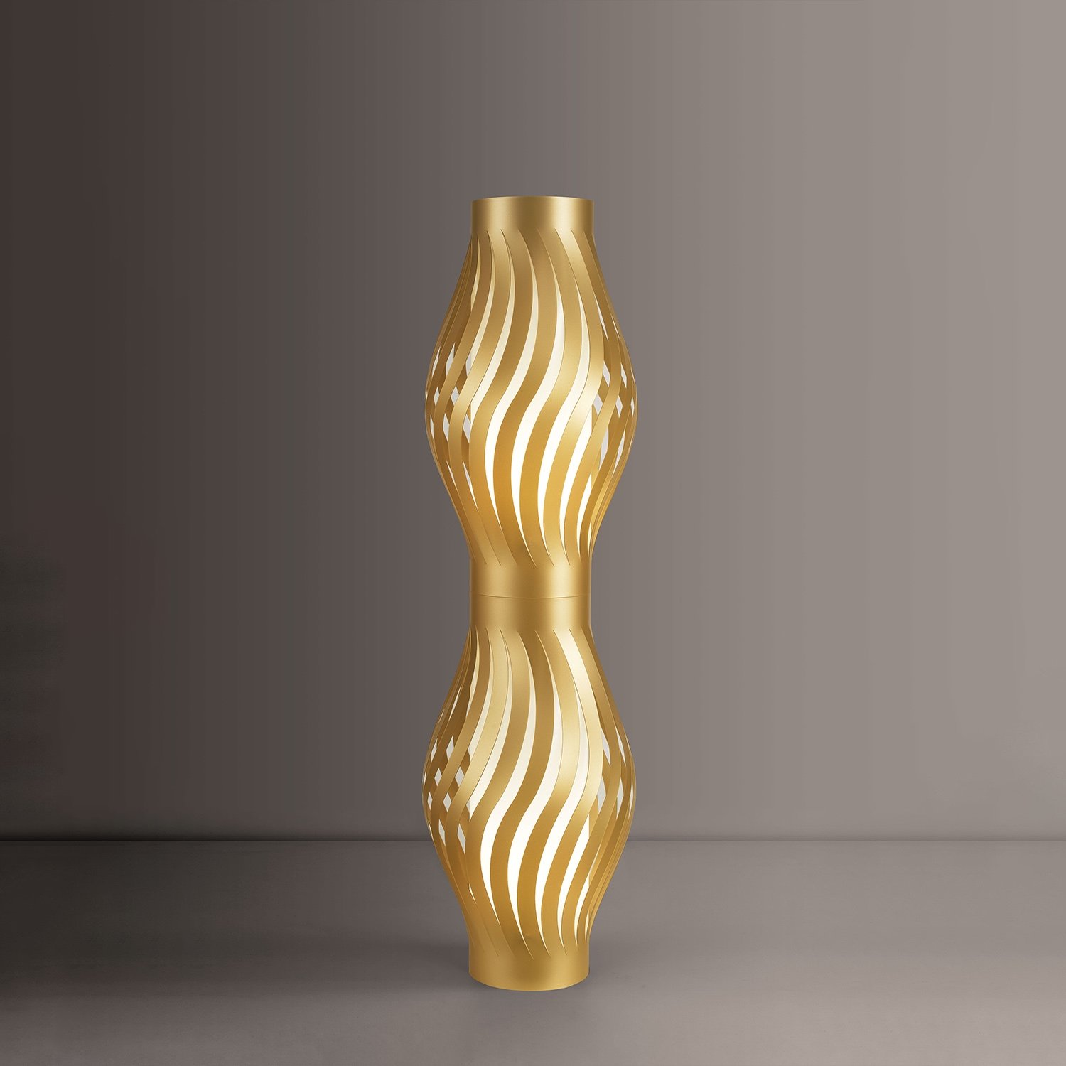 Piantana Moderna Helios Polilux ® New Gold 2 Luci E27 H123Cm D123T/NGLD