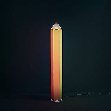 Piantana Moderna Pin Pen Polilux ® Grafica Arcobaleno 2 Luci E27