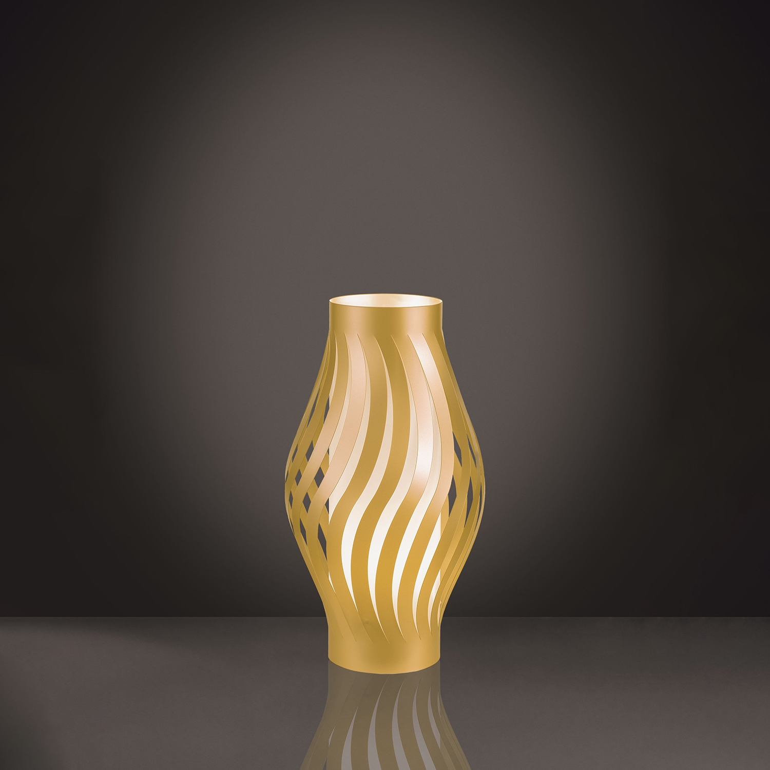 Lampada Da Scrivania-Ufficio Moderna Helios Polilux ® New Gold 1 Luce E14 D21L/NGLD