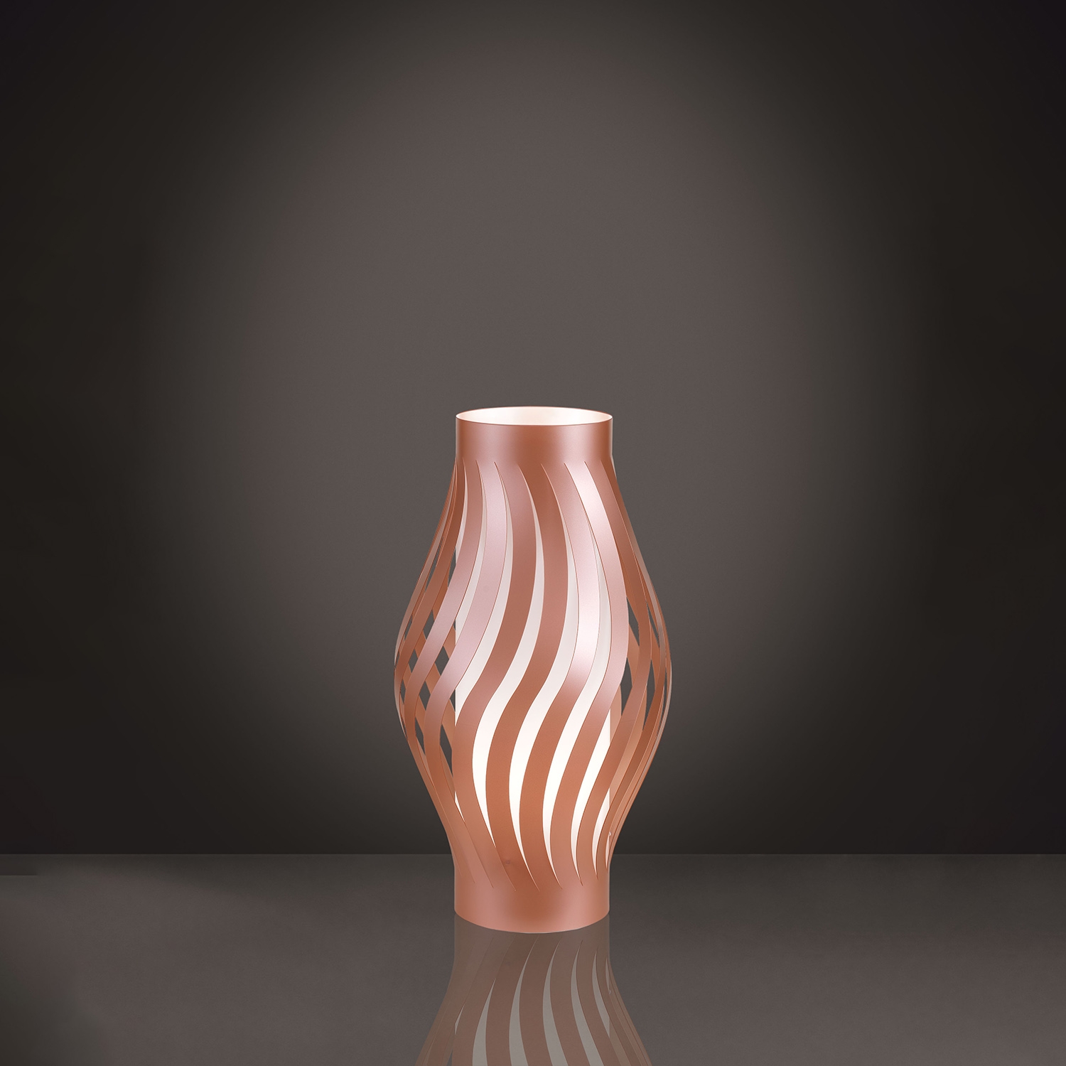 Lampada Da Scrivania-Ufficio Moderna Helios Polilux ® Rame 1 Luce E27 H61Cm D61L/COP