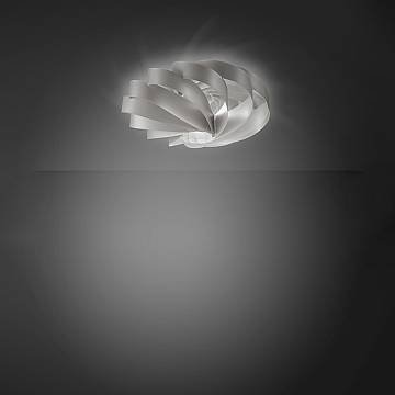 Plafoniera Moderna Flat Polilux ® Argento 1 Luce E27 D60Cm