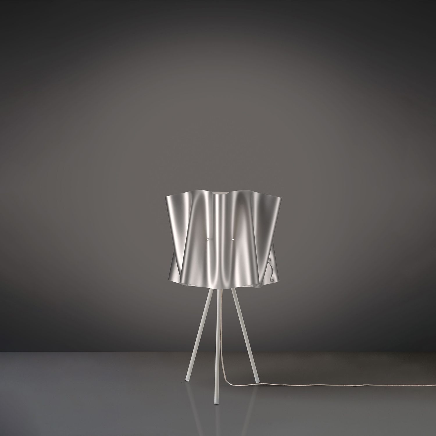 Lampada Da Scrivania Moderna 3 Piedi Folio Polilux ® Argento Metallo 1 Luce E27 FOLIO/3P/60/SVR