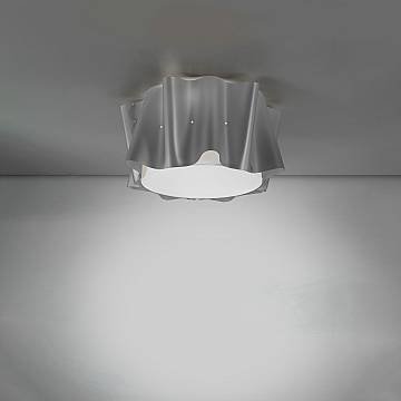 Plafoniera Moderna Folio Polilux ® Argento 1 Luce E27 D60Cm