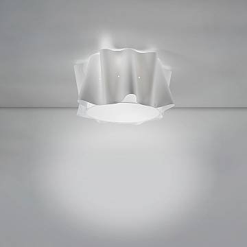 Plafoniera Moderna Folio Polilux ® Bianco 1 Luce E27 D60Cm