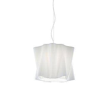 Sospensione Moderna Folio Polilux ® Bianco E Metallo Cromo 1 Luce E27 D40Cm