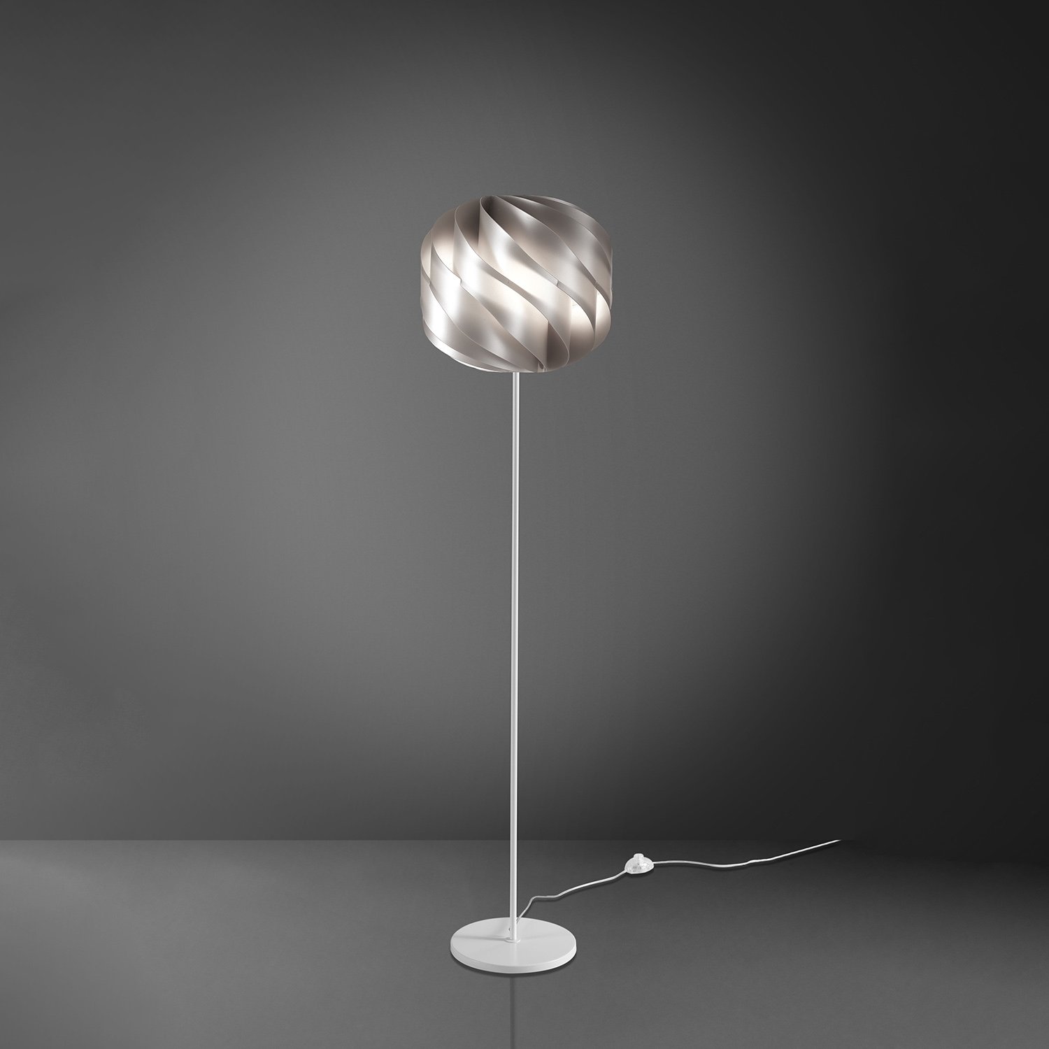 Piantana Moderna Globe Polilux ® Argento E Metallo 1 Luce E27 GL/T/170/SVR