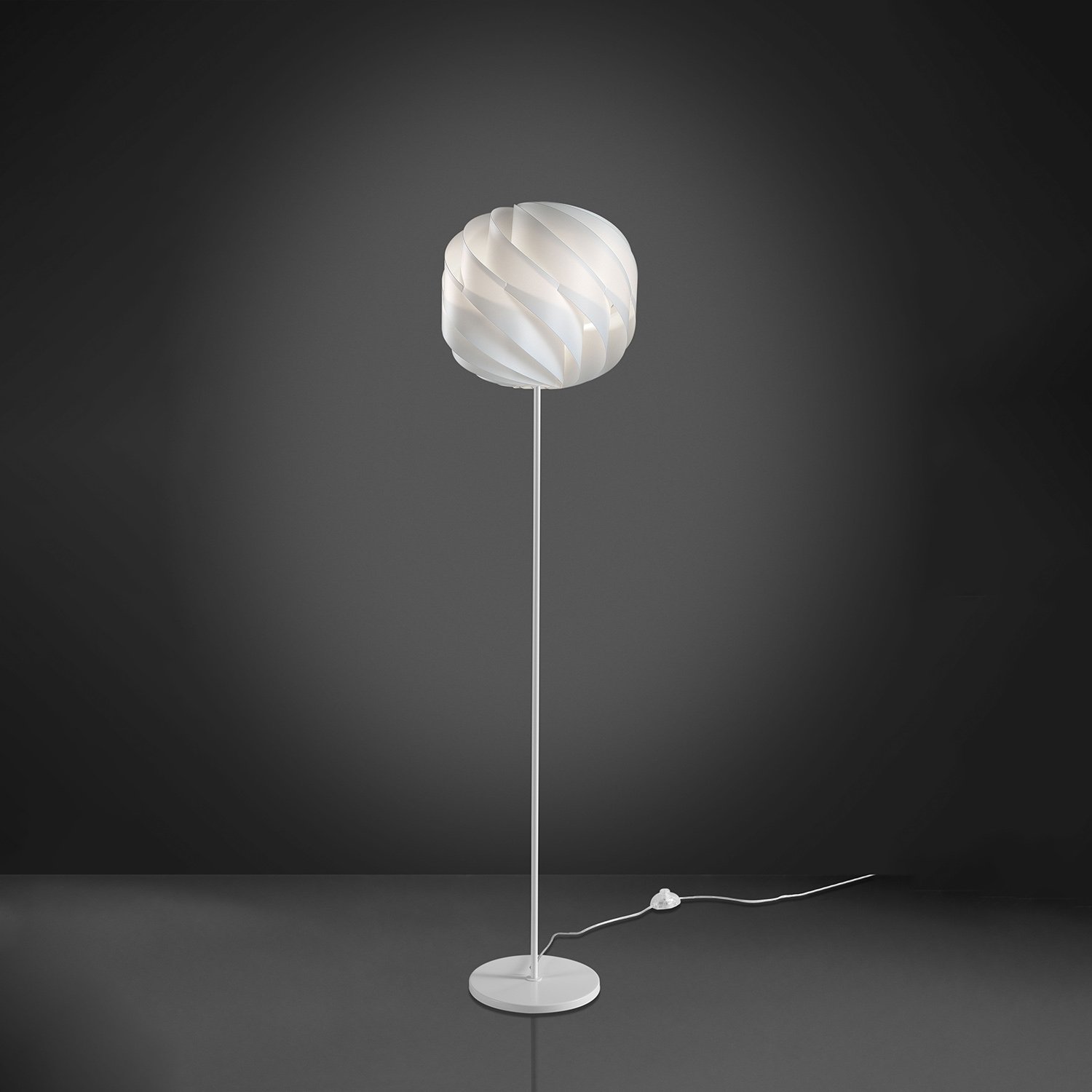 Piantana Moderna Globe Polilux ® Bianco E Metallo 1 Luce E27 GL/T/170/W