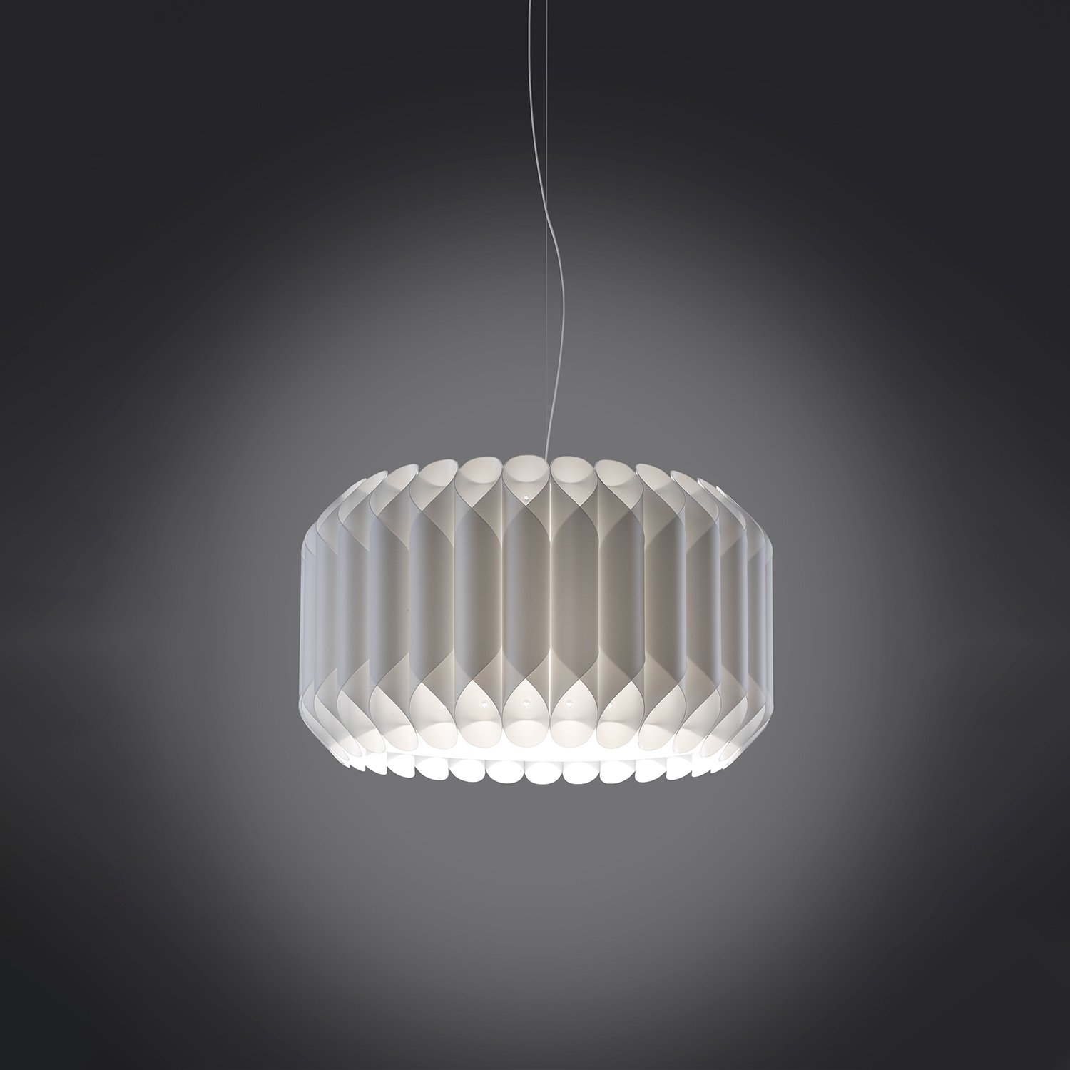 Sospensione Moderna Louise Polilux ® Bianco E Metallo Cromo 1 Luce E27 LOU/S/50/W