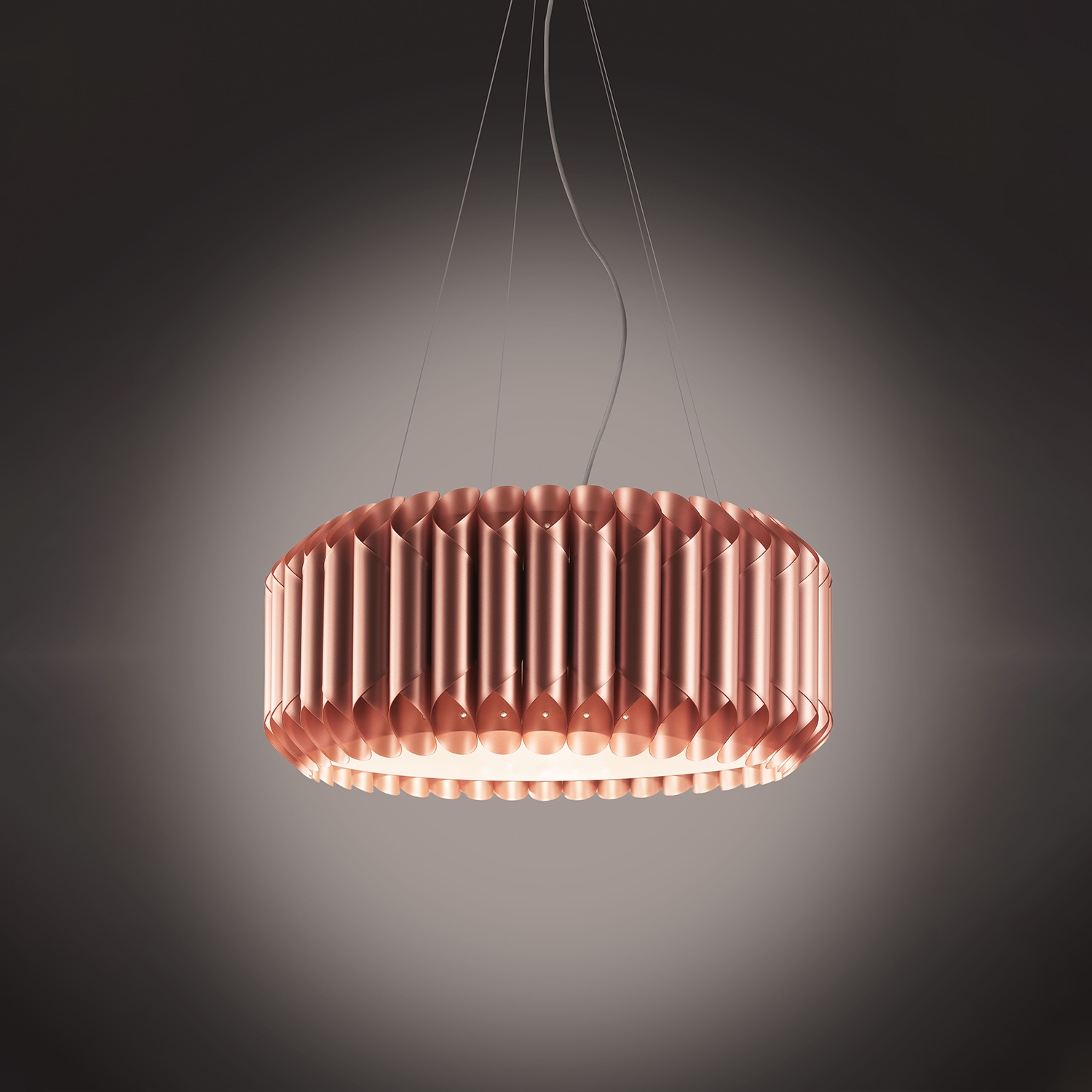 Sospensione Moderna Louise Polilux ® Rame E Metallo Cromo 1 Luce E27 D60Cm LOU/S/60/COP