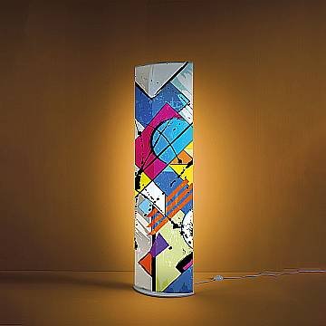 Piantana Moderna Litos Polilux ® Grafica Art 1 Luce Led 18W 3000K