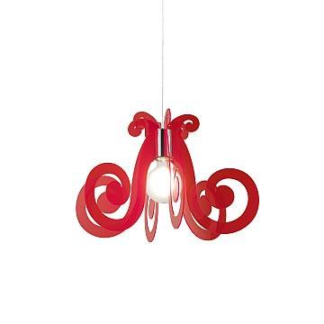 Sospensione Moderna Space Collection Polilux ® Rosso Fluorescente E27 D64Cm Sospensione Moderna Space Collection Polilux ® Rosso Fluorescente E27 D64Cm