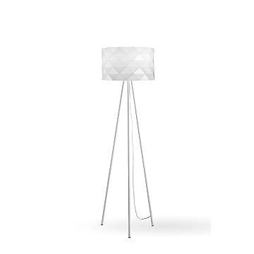 Piantana Moderna 3 Piediprisma Polilux ® Bianco E Metallo 1 Luce E27