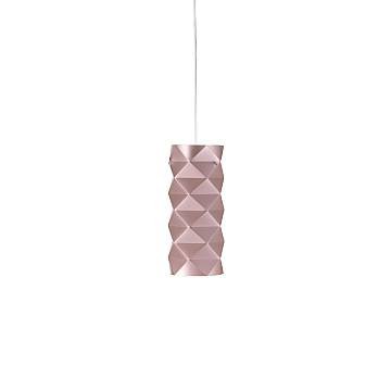 Sospensione Moderna Prisma Polilux ® Pink Metal E Metallo Cromo 1 Luce E27