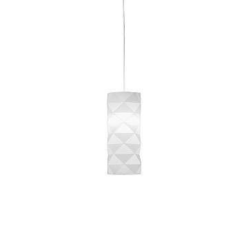 Sospensione Moderna Prisma Polilux ® Bianco E Metallo Cromo 1 Luce E27