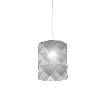 Sospensione Moderna Prisma Polilux ® Argento E Metallo Cromo 1 Luce E27 D27Cm