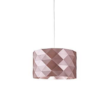 Sospensione Moderna Prisma Polilux ® Pink Metal E Metallo Cromo 1 Luce E27 D40Cm