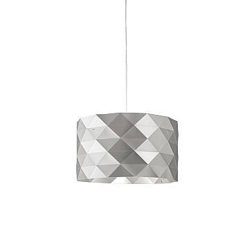 Sospensione Moderna Prisma Polilux ® Argento E Metallo Cromo 1 Luce E27 D40Cm