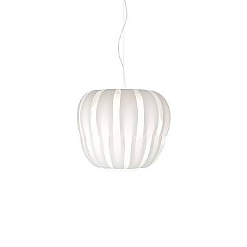 Sospensione Moderna Queen Polilux ® Bianco E Metallo Cromo 1 Luce E27