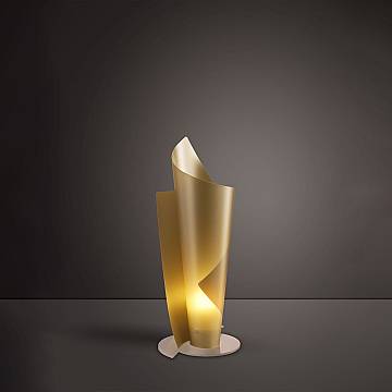 Lampada Da Scrivania Moderna Vela Polilux ® New Gold 1 Luce E27 H70Cm