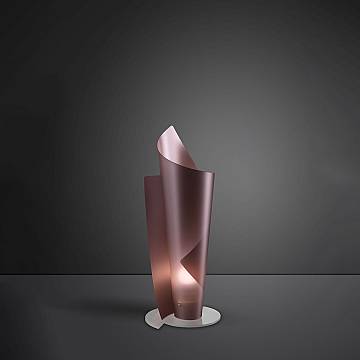 Lampada Da Scrivania Moderna Vela Polilux ® Pink Metal 1 Luce E27 H70Cm