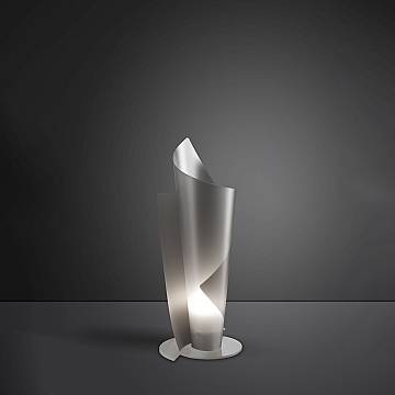 Lampada Da Scrivania-Ufficio Moderna Vela Polilux ® Argento 1 Luce E27 H70Cm