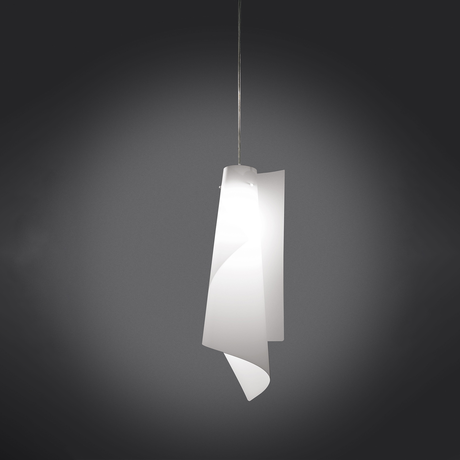 Sospensione Moderna Vela Polilux ® Bianco E Metallo Cromo 1 Luce E27 VELA/S/50/W