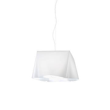 Sospensione Moderna Wanda Polilux ® Bianco E Metallo Cromo 1 Luce E27 Sospensione Moderna Wanda Polilux ® Bianco E Metallo Cromo 1 Luce E27
