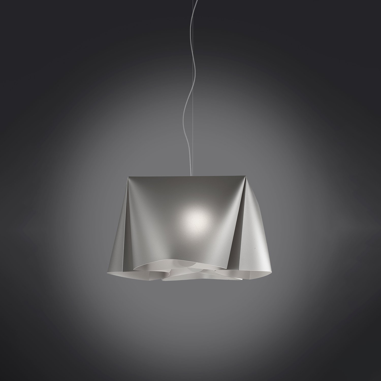 Sospensione Moderna Wanda Polilux ® Argento E Metallo Cromo 1 Luce E27 D45Cm WANDA/S/45/SVR