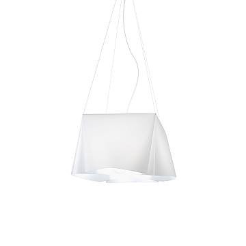 Sospensione Moderna Wanda Polilux ® Bianco E Metallo Cromo 1 Luce E27 D60Cm Sospensione Moderna Wanda Polilux ® Bianco E Metallo Cromo 1 Luce E27 D60Cm