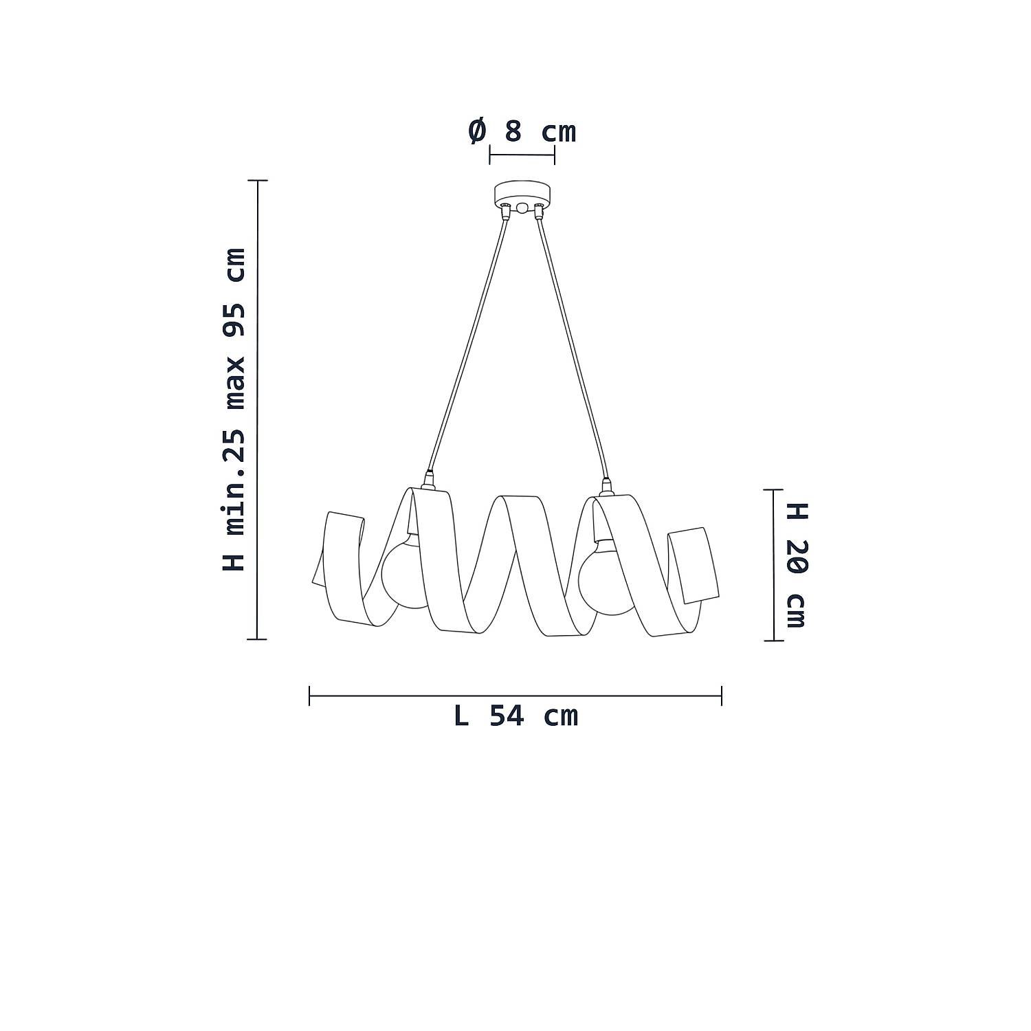 Sospensione Helix 2 Luci Blu LuceArt Classic BL141-2-BL