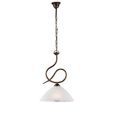 Lampadario Rustico Miranda 1 Luce Marrone e Bianco LuceArt Classic
